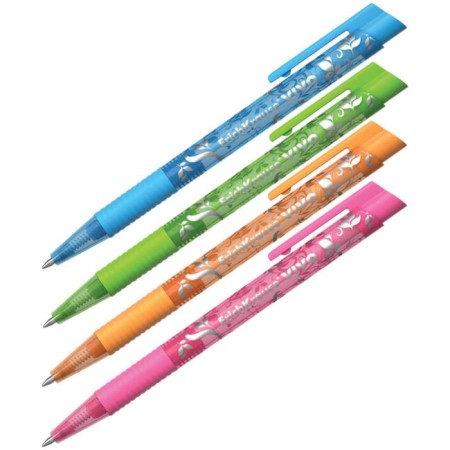Handle Automatic Ball Vivo Spring, node 0.7 mm, blue ink, rubber emphasis, letter line 1200 meters, mix