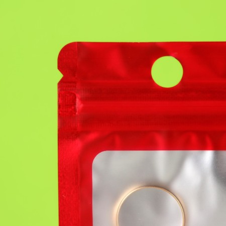SIP-LOK package with a window, with euroslot, red, 6 x 10 cm-1