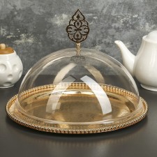 Tortovye with a lid-plow, 31.5 × 23 cm, golden color of gold