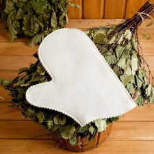 Mitten for a bathhouse white