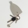 Key, length 11.5 cm, ring, beige color