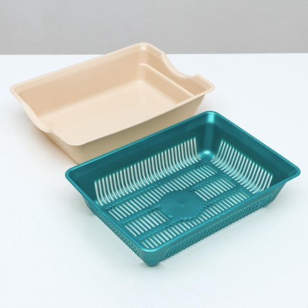 Deep toilet with a mesh of 36 x 25 x 9 cm, turquoise/beige-5