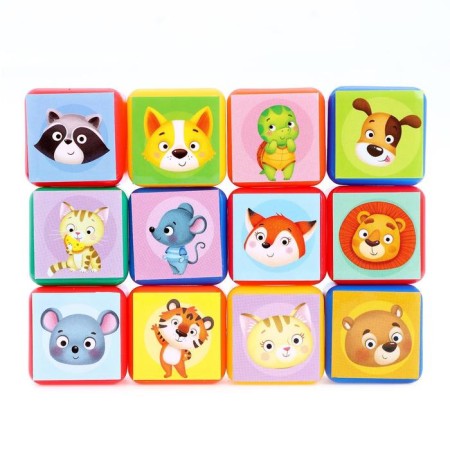 Set of colored cubes, "animals", 38 elements, 4x4 cm-7