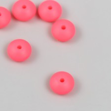 Бусина силикон "Сплющенная" коралл d=1,2 см