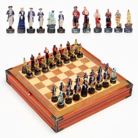Chess Souvenir "Pirate Fight", h king-8 cm, pawns-6 cm, 36 x 36 cm