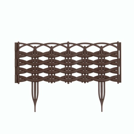 Decorative fence, 25 × 300 cm, 8 sections, plastic, brown, "Ivushka"-8