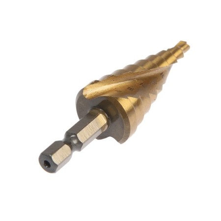 Drill step tundra pro, HSS, tin, spiral profile, hexagon. Saar, 4-20 mm-1
