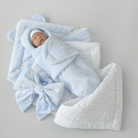 Set for discharge Winter Kinderlitto "Bear", 5 items, height 56-62 cm, blue color-2
