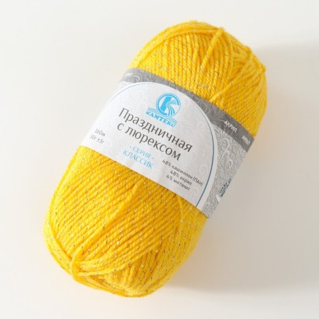 Yarn "Festive" 48% Kashmilon, 48% acrylic, 4% metered 160m/50g (104 yellow)-1