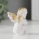 Souvenir Polystone "angel with the head on the knees sits" white with gold 4.5x3.2x4.5 cm