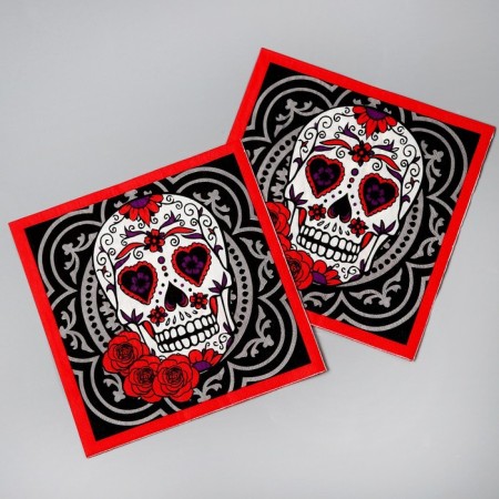 Paper “Skull” napkins, in a set of 20 pcs.