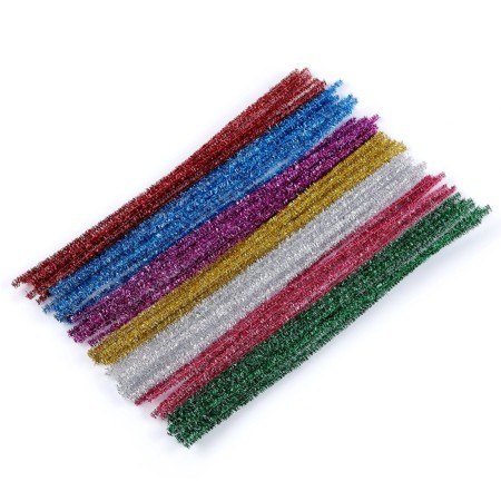 Wire with pile for crafts and decoration, set of 50 pcs., Mix color with brilliance-2