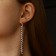Hanging earrings with Princess rhinestones sophisticated, white color in silver, 8 cm