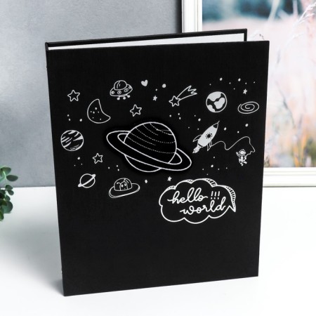 Photo album on rings 30 sheets+30 files "Planet" Black sheets 31.4x25.8x5 cm-2