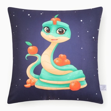 Pillow Ethel "Snake with Mandarins" 40x40 cm, 100% p/e, velor