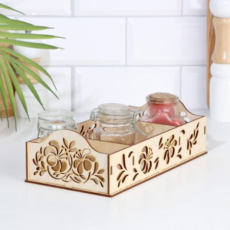Box for spices "Flowers", 25x13x7.5cm
