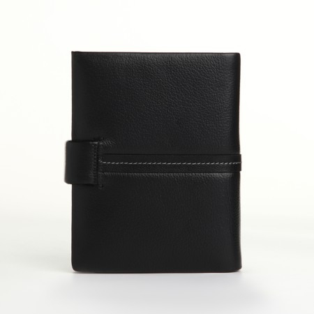 Male purse on 3 in 1 button, department for car documents, passports, black color-1
