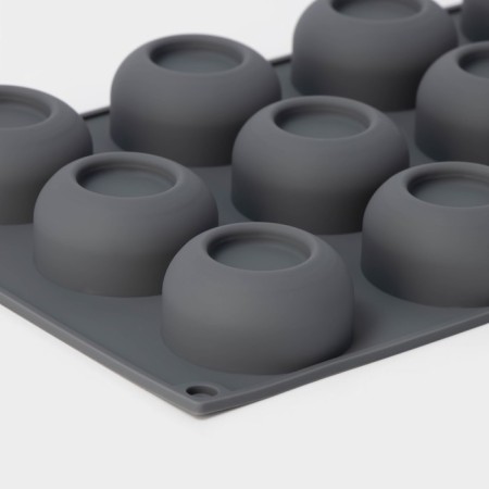 Form for baking and mousse desserts Konfinetta "FOLD", silicone, 28.8 × 17.1 × 2.6 cm, 12 cells (4.2 × 2.5 cm), color gray color-2