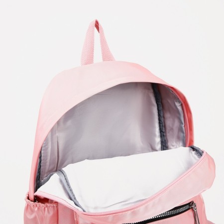 Young backpack from the textiles on the zipper, Fulldorn, 4 pockets, pink color-5