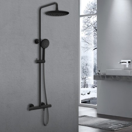 The shower system Vincea Desire VSFS-1D0TMB, thermostat, tropical shower, shower, black 10013-1
