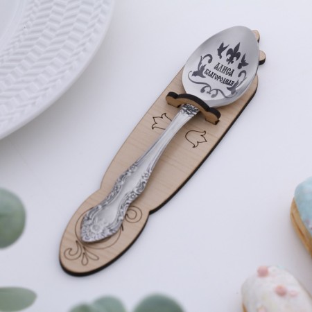A spoon is registered, tea, with an engraving "Alice", h = 14-4