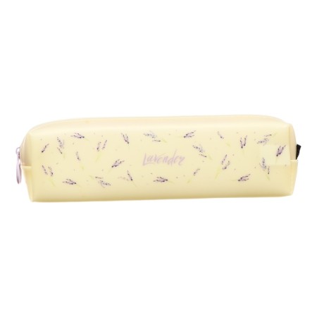 Penal soft, 1 compartment, 40 x 190 x 50 mm, voluminous, Colorio "Flowers", silicone, beige-1