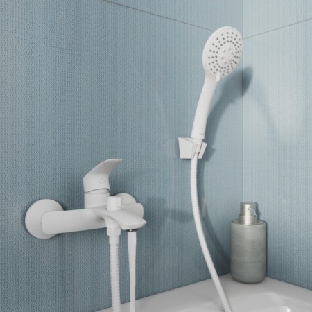 MILARDO RORA RORWT00M02 bath mixer, 51 mm pouring, white matte-2
