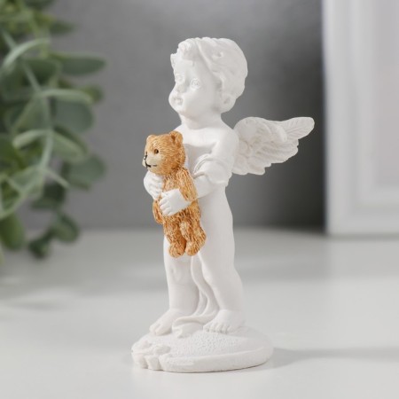 Polystone souvenir "Snowty Angel stands with his teddy bear 8x4.5x3.5 cm-3