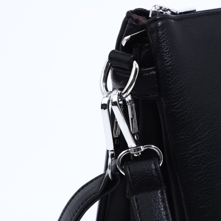 Bag Cross-Bodi with a zipper, 2 outer pockets, black color-4