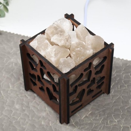 Salt lamp with Dimmer "Basket. Hearts" 1.8 kg, 15W, 15x12x12 cm-4