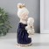Souvenir Ceramics "Baby in a night shirt with a teddy bear" Cobalt 7x7.5x16.5 cm