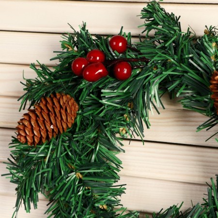 New Year's Wreath D-19 cm "Cozy fairy tale" berries of cones-1