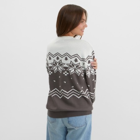 New Year. Knitted jumper KAFTAN Scandinavia size 48, gray-9