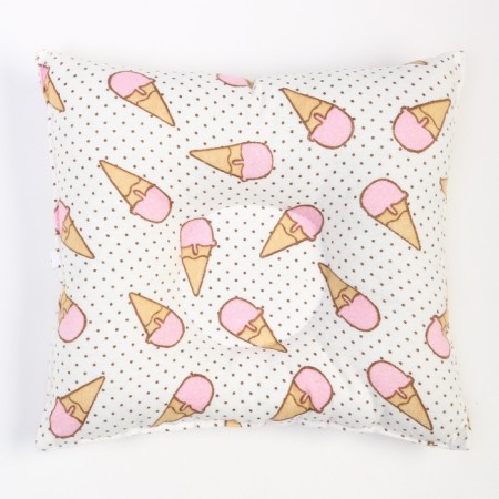 Ice cream pillow 20x25 cm, pink, flannel 170 g/m, cotton 100%