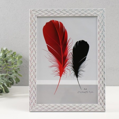 Photo frame Plastic format A4 "Double Spit" silver with holographia 24.4x33.3 cm