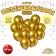 Latex ball 12 "Chrome", metal, set of 50 pcs., Golden color