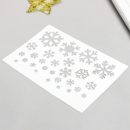 Plastic stencil "Snowflakes" 24x16 cm-1