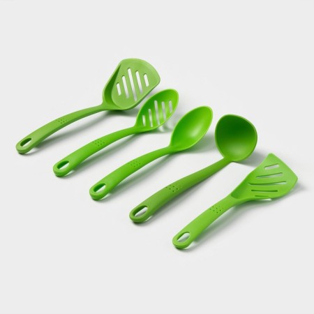 A set of kitchen supplies of the “Point”, 5 objects, green color-2