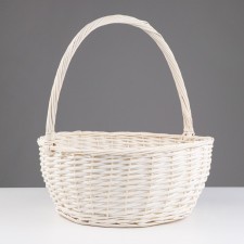 Wicker basket, 40x18/44 cm, white, willow