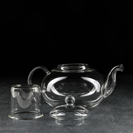 Hot kettle with glass sieve, 1.2 liters-1