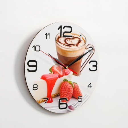 Watch wall kitchen "coffee and strawberries", silent, d-24 cm-1
