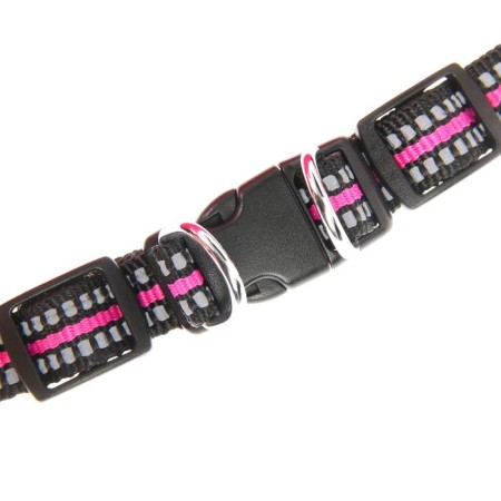 Super-furry harness with reflective firmware, girth 48-54 cm, pink-2