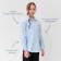 Shirt for girls minku color light blue, height 128 cm