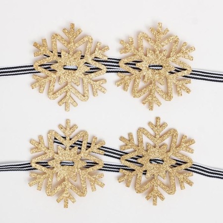A set for the decor of the dining rooms "Snowflake", 4 pcs, col. gold 7x8 cm 100% p/e, felt-2
