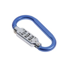 Carabiner with the code lock of the tundra, the color is blue