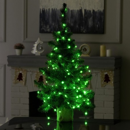Smart garland “thread” 10 m Rosa, IP20, silver thread, 100 LED, control from the application, glow RGB, USB-2
