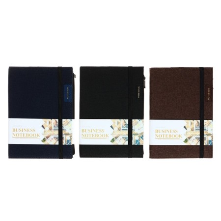 The diary is low, PVC cover, A5 format, 140 sheets in a cage, elastic band, with pockets, mix