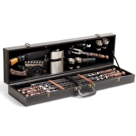 Set with skewers Gift "Tiger" No. 25, in the case of eco-leather