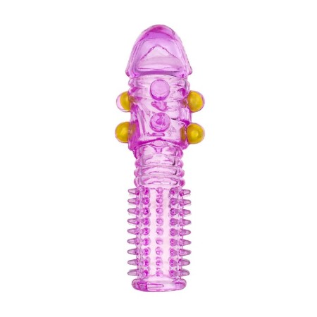 Toyfa penis nozzle, with balls, purple color, 14 cm-1