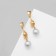 Earrings with pearls "abstraction" Boston, color gold